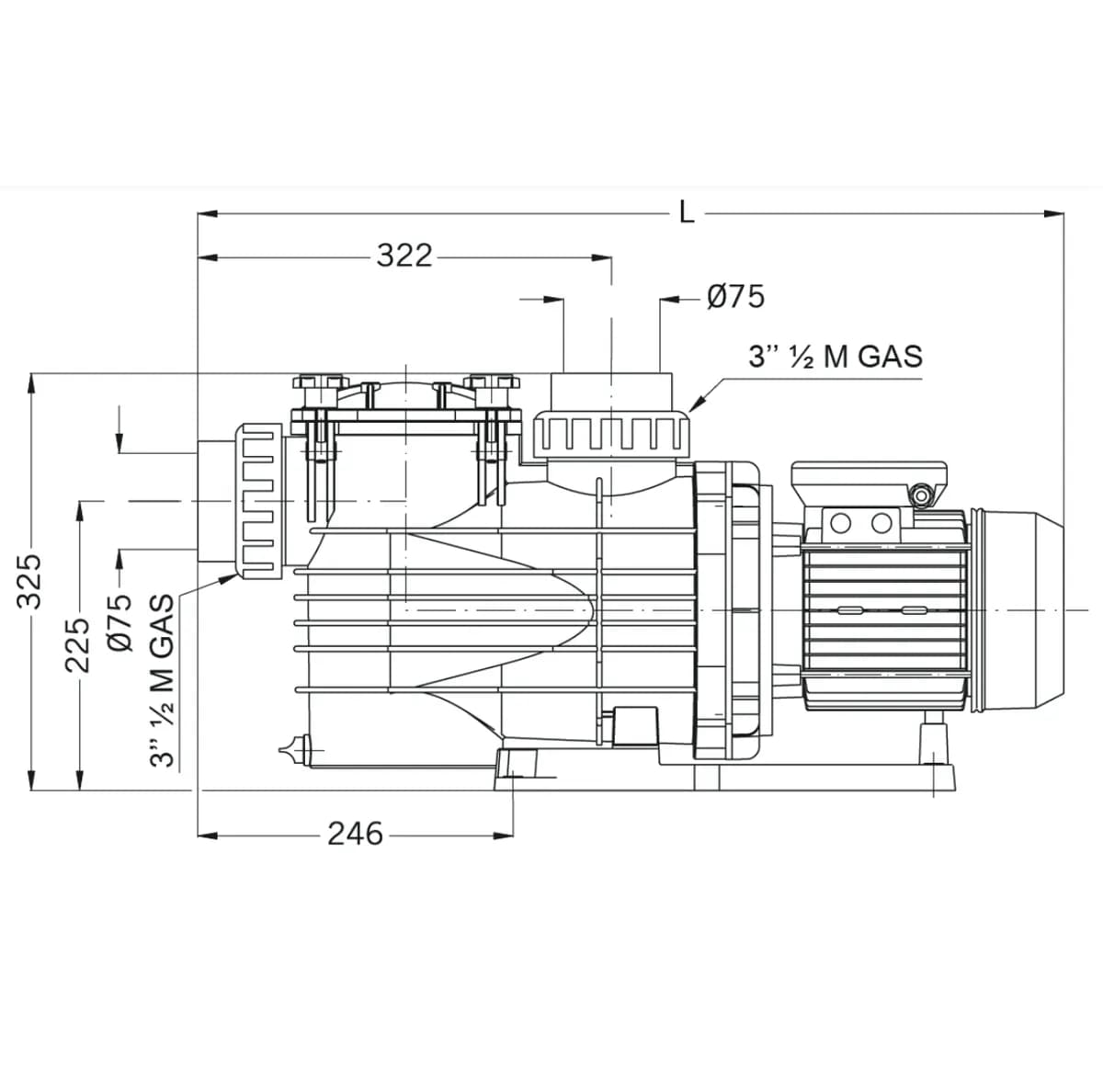 Насос MAXI-15M С префильтром 16,8 м3/ч Н=10 230 B 1,1 кВт